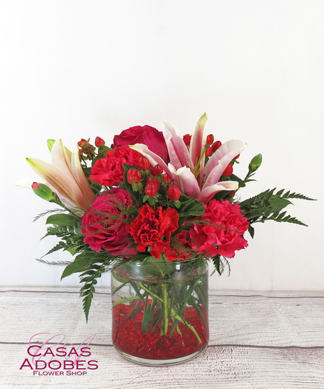 Happy Birthday Flowers  Hot Pink & Red Bouquet