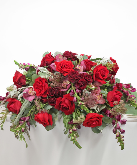 Crimson Sweetheart Table Centerpiece